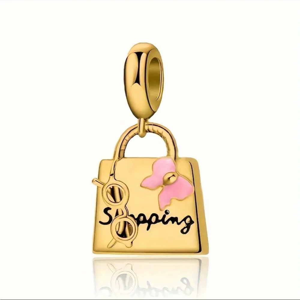 SHOPPING LUXURY BAG BRACELET CHARM-CHOOSE SILVER or GOLD - Picture 6 of 7